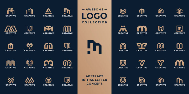 unique initial letter m logo design collection.