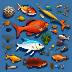Naklejka premium fish knolling