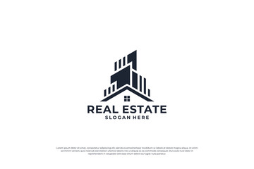 real estate logo, building construction logo template.