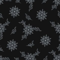 vector gentle abstract decorative floral seamless pattern