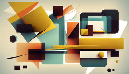 Naklejka premium Explosive Abstraktion in 3D: Geometrische Formen, Farbverläufe und Kontraste verschmelzen zu einem kreativen und surrealen Kunstwerk voller Muster und lebendiger Farben