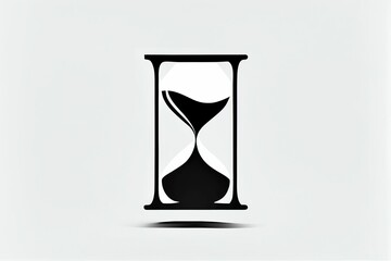 The logo of monochrome hourglass, generative ai content by Midjourney
