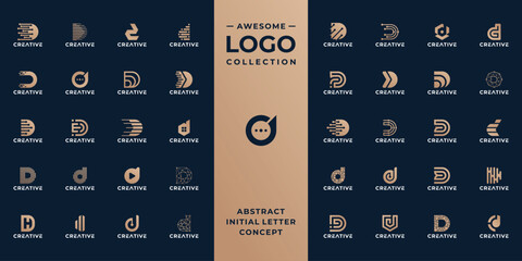 Set of letter d logo, logo d, initial d symbol - obrazy, fototapety, plakaty