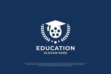 multimedia education logo design. Symbol multimedia school