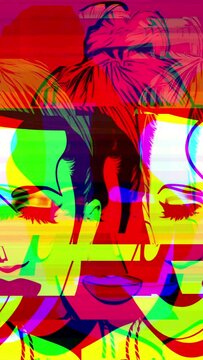 Pop Art Style Animation With Retro Woman