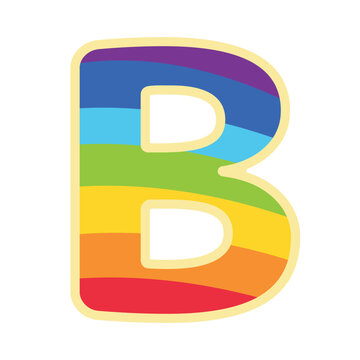 Colorful logo design. Letter B . Rainbow Vector Logo Letter B. B Letter Design Vector. Rounded letter.