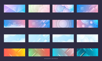 banner background. colorful, geometric gradient collection set 16 ,business,advertising,etc eps 10