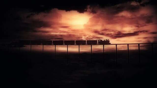 The Train of the Clouds - Landscape Loop Abstract Nature Background