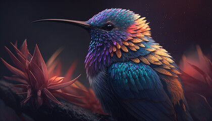 Fototapeta premium humming bird.Generative AI.