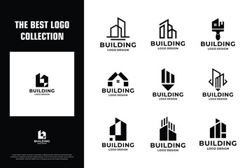 Collection of building construction logo design inspiration.
