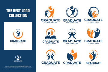 collection of university, college logo design with emblem concept