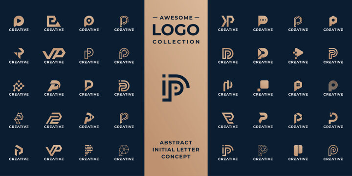 unique initial P logo design collection.