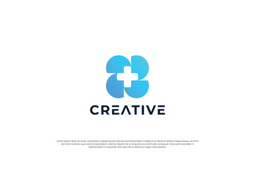 Modern medical cross logo design inspiration.