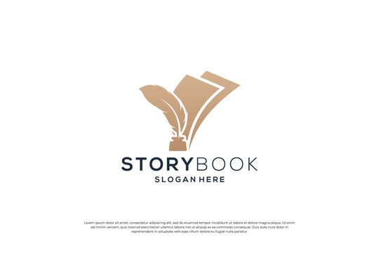 Golden Book Story Logo Design Inspiration