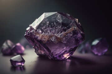 Amethyst close up, purple gemstone, Generative AI
