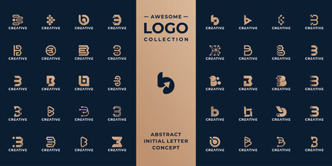 unique letter B technology logo design collection.
