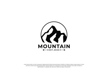 mountain panorama logo design idea.