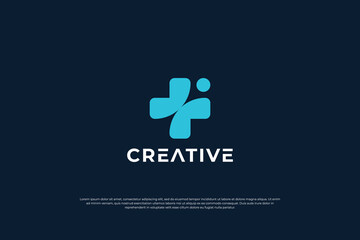 Obraz premium creative medical cross logo design template.