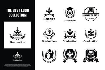 Set of school emblem logo design