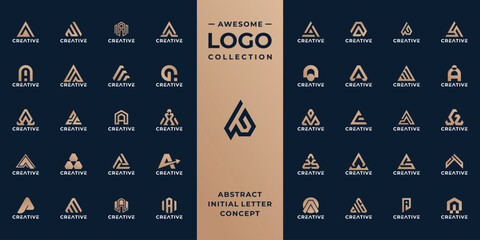Abstract letter A logo design