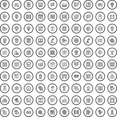 100 actor icons set. Outline illustration of 100 actor icons vector set isolated on white background
