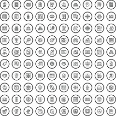 100 administrator icons set. Outline illustration of 100 administrator icons vector set isolated on white background