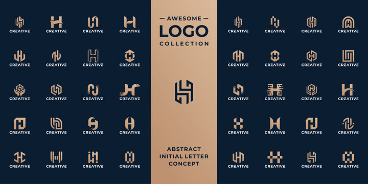 collection of initial letter H logo design template.
