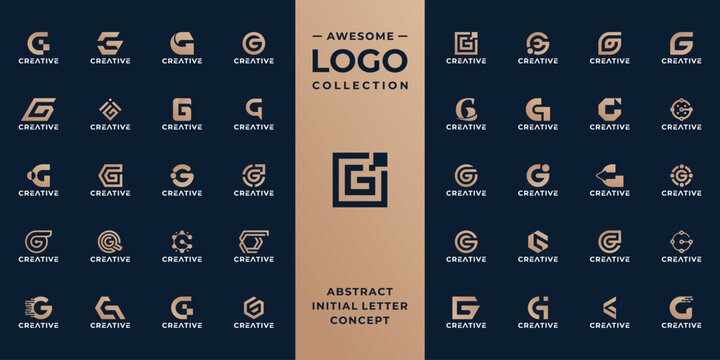 collection of letter G logo design for technology.
