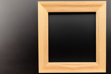 wooden frame on black