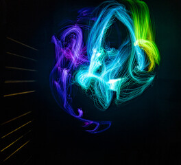 Abstract shapes of light. Long exposure photography without photoshop. Effects made with light.