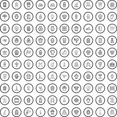 100 archeology icons set. Outline illustration of 100 archeology icons vector set isolated on white background