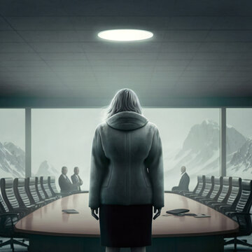 Frau voran in Meetings