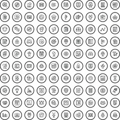 100 audience icons set. Outline illustration of 100 audience icons vector set isolated on white background