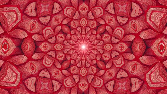 Rotating Fractal Red Eye Pattern Seamless Loop