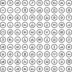 100 auto service icons set. Outline illustration of 100 auto service icons vector set isolated on white background