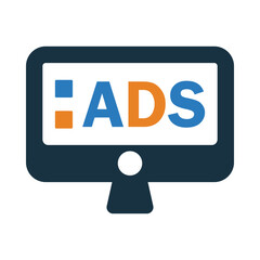 online ads, display ads, monitor ads, online display ads icon