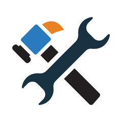 hammer, wrench, work tools icon