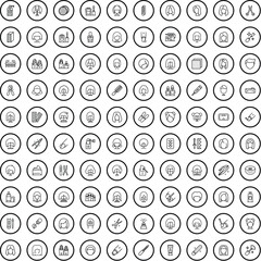 100 beautiful icons set. Outline illustration of 100 beautiful icons vector set isolated on white background