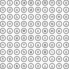 100 birthday icons set. Outline illustration of 100 birthday icons vector set isolated on white background