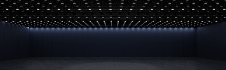 Empty exhibition hall center, convention hall for expo fair trade show booth, 3D rendering. - 581261117