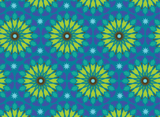Fototapeta na wymiar Seamless pattern in original arabic style. Vector illustration, in exclusive colors