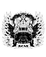 coat of arms in character design for tattoo design