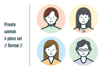 ノーマルな私服の女性の4点セットno.1