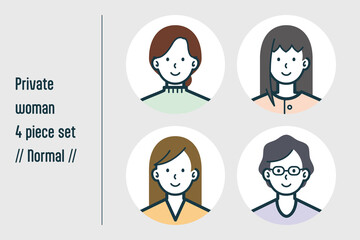 ノーマルな私服の女性の4点セットno.1