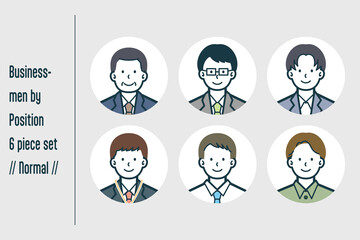 ノーマルな役職ごとのビジネスマンの6点セットno.1