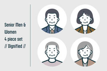 凛々しいシニア男女の4点セットno.1