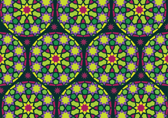 Seamless pattern in original arabic style. Vector illustration, in exclusive colors