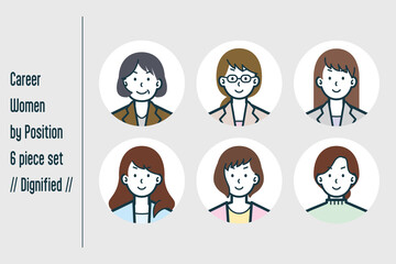 凛々しい役職ごとのキャリアウーマンの6点セットno.1