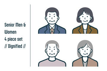 凛々しいシニア男女の4点セットno.1