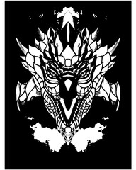 Dragon tattoo design illustration